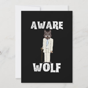 Halloween 2020 Shirts Aware Wolf - Werewolf Funny Feiertagskarte