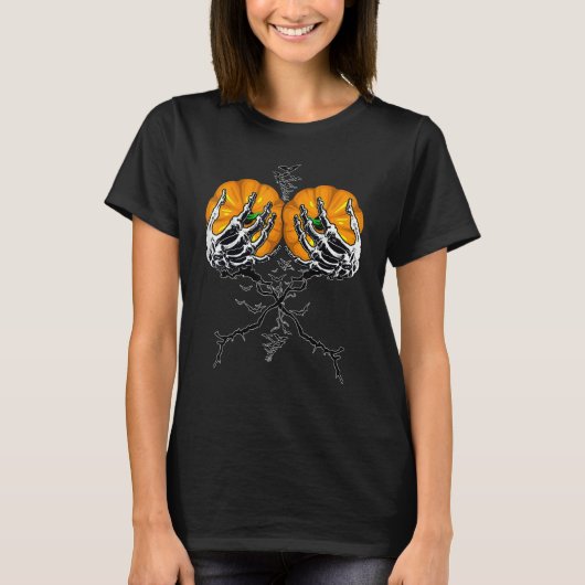 Halloween 2022 Skeleton Hands Pumpkin Halloween T-Shirt (Vorderseite)