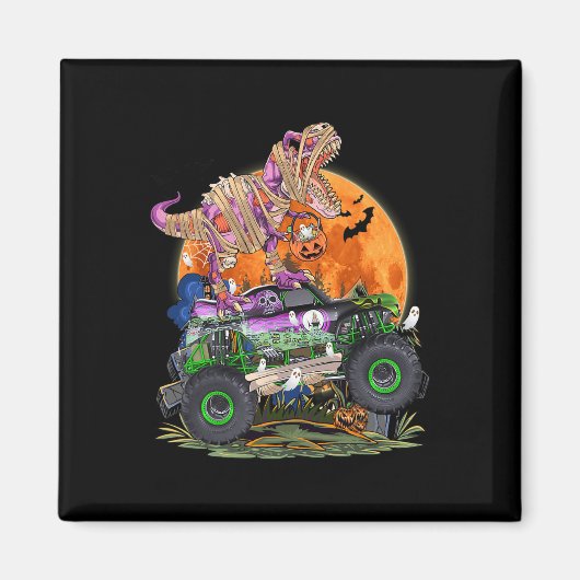 Halloween 2023 Dinosaurier Skeleton T rex Beängsti Magnet (Vorne)