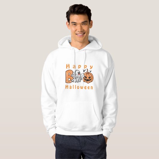 Halloween 2024: Happy Halloween Hoodie T-Shirt (Vorne ganz)