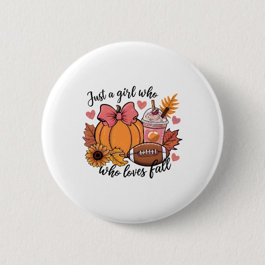Halloween 2024 nur ein Mädchen, das Lieben fallen Button (Vorderseite)