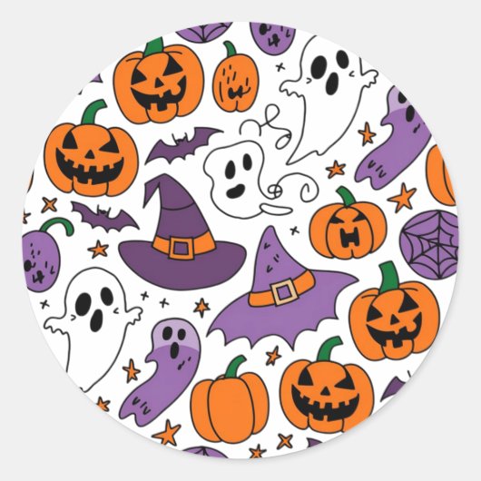 Halloween 2024 runder aufkleber (Vorderseite)