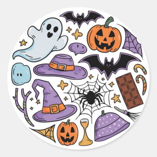 Halloween 2024 runder aufkleber (Vorderseite)