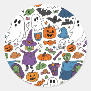 Halloween 2024 runder aufkleber