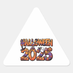 Halloween 2025 - Farbige Cutout-Aufkleber für Cart Dreieckiger Aufkleber