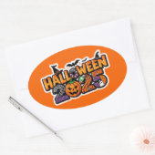 Halloween 2025 Magic – Festive Pumpkin Ovaler Aufkleber (Umschlag)