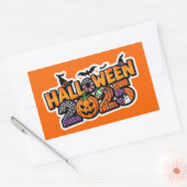 Halloween 2025 Magic – Festive Pumpkin Rechteckiger Aufkleber (Umschlag)