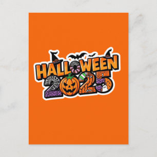 Halloween 2025 Magie – Festiver Kürbis Postkarte