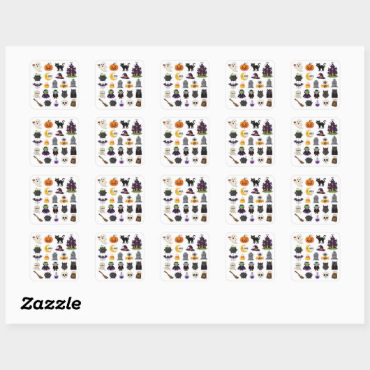 Halloween 2025 Spooky Sticker Set - Pumpkins, Geis (Blatt)