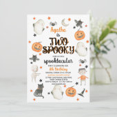 Halloween 2. Geburtstag Einladung 2 Spooky (Stehend Vorderseite)