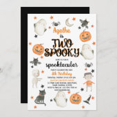 Halloween 2. Geburtstag Einladung 2 Spooky (Vorne/Hinten)