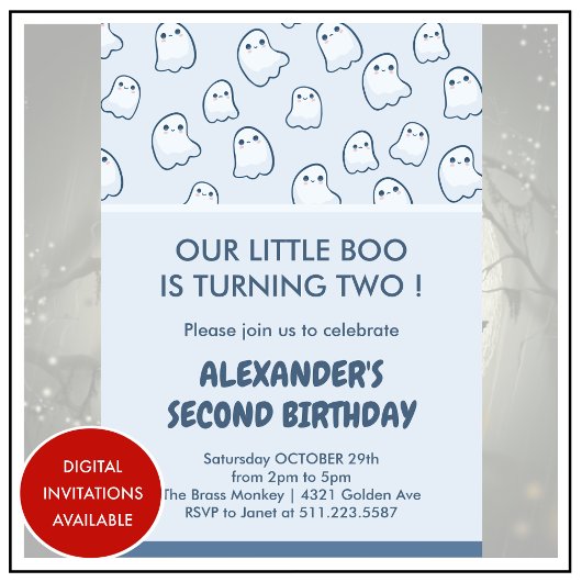 Halloween 2. Geburtstag Einladungen 2.