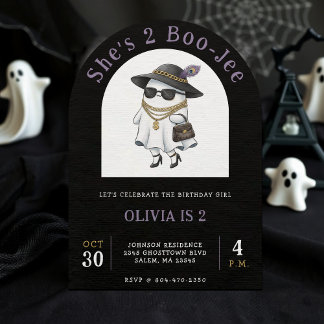 Halloween 2. Geburtstag Party Ghost Two Boujee Einladung