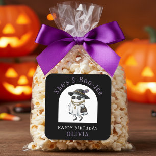 Halloween 2. Geburtstag Party Ghost Two Boujee Quadratischer Aufkleber