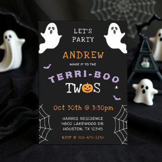 Halloween 2. Geburtstag Terri-Boo Twos Gothic Einladung