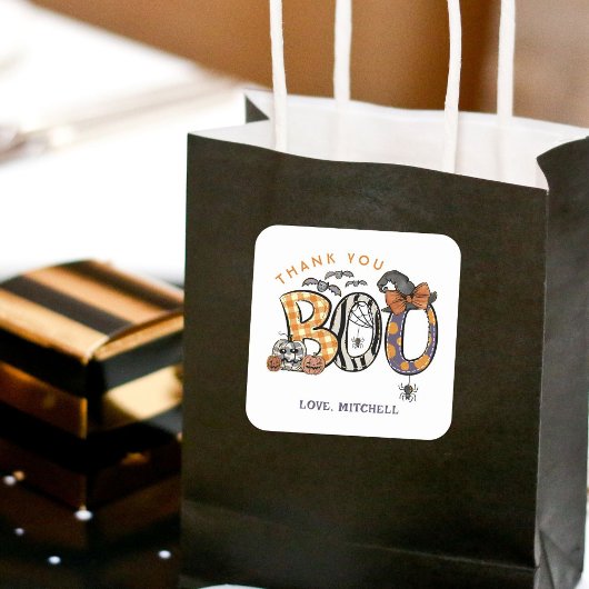 Halloween 2. Geburtstag Vielen Dank Quadratischer Aufkleber