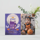 Halloween 2. Ghosts Two Foto House Party Spuk Einladung (Stehend Vorderseite)