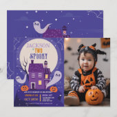 Halloween 2. Ghosts Two Foto House Party Spuk Einladung (Vorne/Hinten)