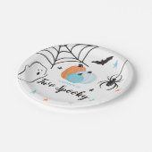 Halloween 2 Spooky Birthday Blue Pumpkins Pappteller (Schrägansicht)
