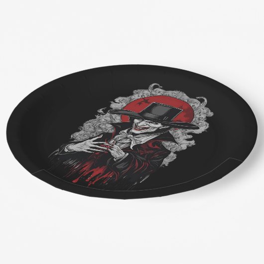 Halloween 2 Vampire, Horror, erschreckend vampire, Pappteller (Schrägansicht)