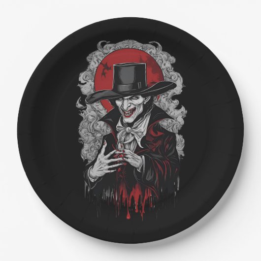 Halloween 2 Vampire, Horror, erschreckend vampire, Pappteller (Vorderseite)