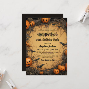 Halloween 30. Geburtstag Kürbis Vintage Gruselig Einladung