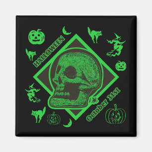 Halloween 31. Collage Green Magnet