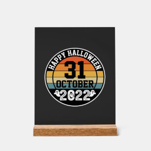 Halloween 31. Oktober 2022 Sonnenuntergang Retro D Acrylschild