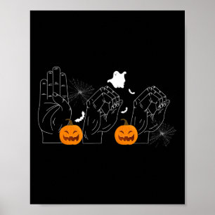 Halloween 31. Oktober Deaf-mute-Zeichensprache Poster