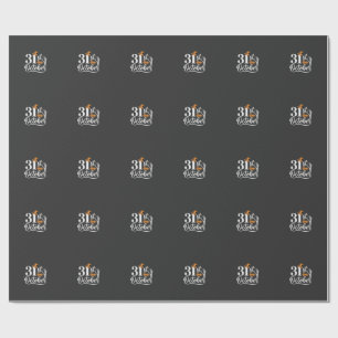 Halloween 31. Oktober Kürbis Hexenhut Design_1 Geschenkpapier