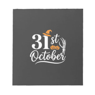 Halloween 31. Oktober Kürbis Hexenhut Design_1 Notizblock
