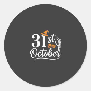 Halloween 31. Oktober Kürbis Hexenhut Design_1 Runder Aufkleber