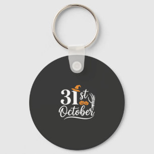 Halloween 31. Oktober Kürbis Hexenhut Design_1 Schlüsselanhänger