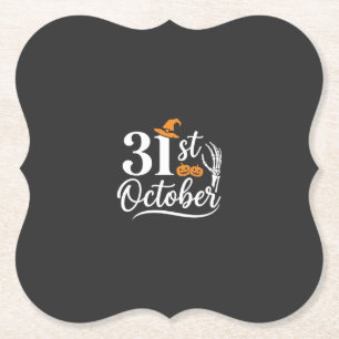 Halloween 31. Oktober Kürbis Hexenhut Design_1 Untersetzer