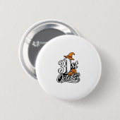 Halloween 31. Oktober Typografie-Shirt-Design_1 Button (Vorne & Hinten)