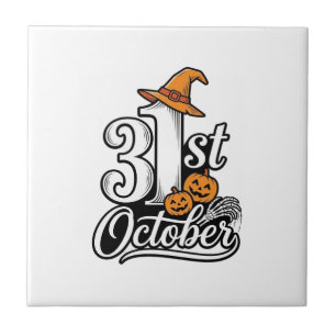 Halloween 31. Oktober Typografie-Shirt-Design_1 Fliese