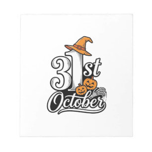 Halloween 31. Oktober Typografie-Shirt-Design_1 Notizblock