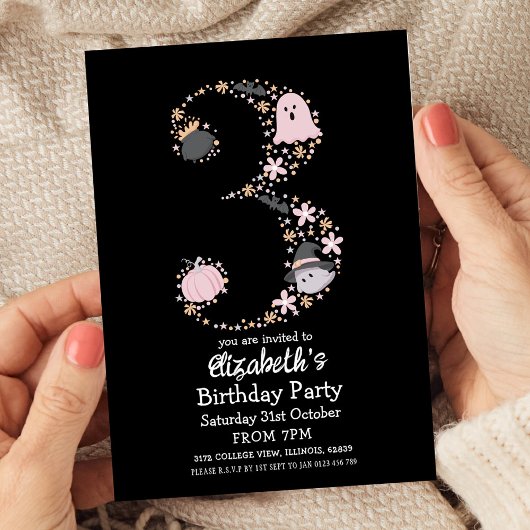 Halloween 3. Geburtstag Einladung