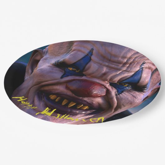 Halloween 3D Beängstigend Clown Pappteller (Schrägansicht)