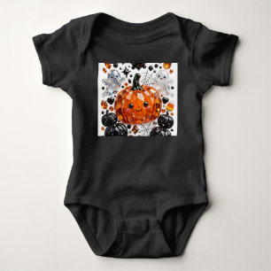 Halloween 3D Kristall-Kürbis-Fledermaus-Geist Baby Strampler