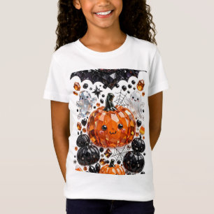 Halloween 3D Kristall-Kürbis-Fledermaus-Geist T-Sh T-Shirt