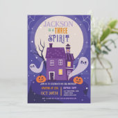Halloween 3RD Ghosts Three House Party Spuk Einladung (Stehend Vorderseite)