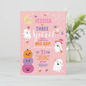 Halloween 3RD Girls Party Ghosts Pumpkin Einladung (Stehend Vorderseite)