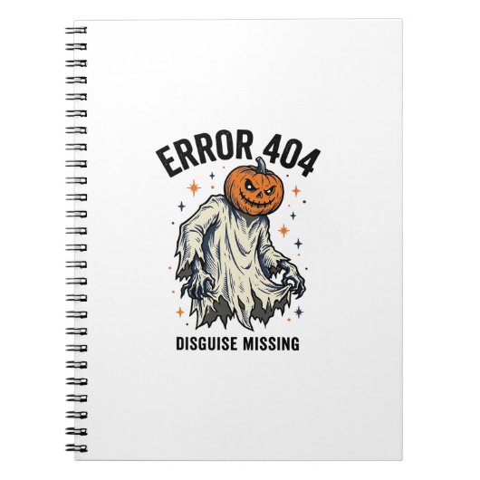 Halloween-404-Kostüm-Kürbis-Geist-Fehlermuster_1 Notizblock (Vorderseite)