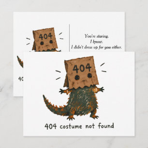 Halloween 404 Kostüme Nicht Gefunden Beardie Kunst Postkarte