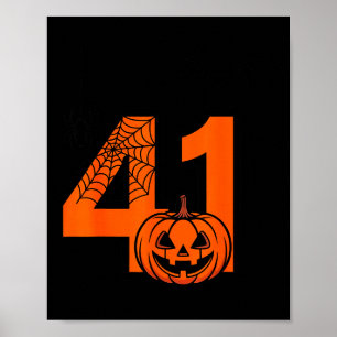 Halloween 41 Einundvierzig Vier Meme Slang Geburts Poster