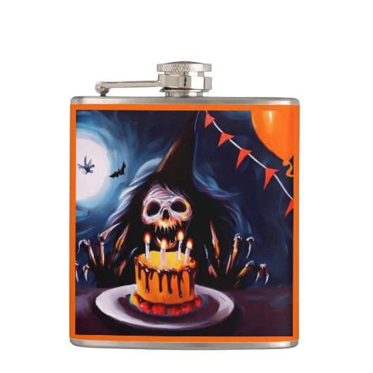 Halloween 4 - Geburtstag Flachmann (Vorderseite)