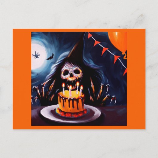 Halloween 4 - Geburtstag Postkarte (Vorderseite)