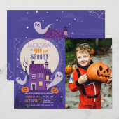 Halloween 4. Ghosts Vier-House-Party-Foto Vier Einladung (Vorne/Hinten)