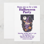 Halloween 4 Kids, charmante Zauberkunst Einladung (Vorne/Hinten)